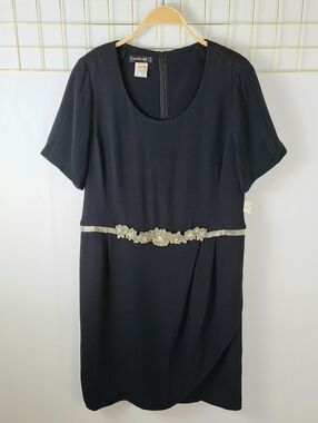 NWT Louis Feraud Silk Beaded Waist Vintage Dress